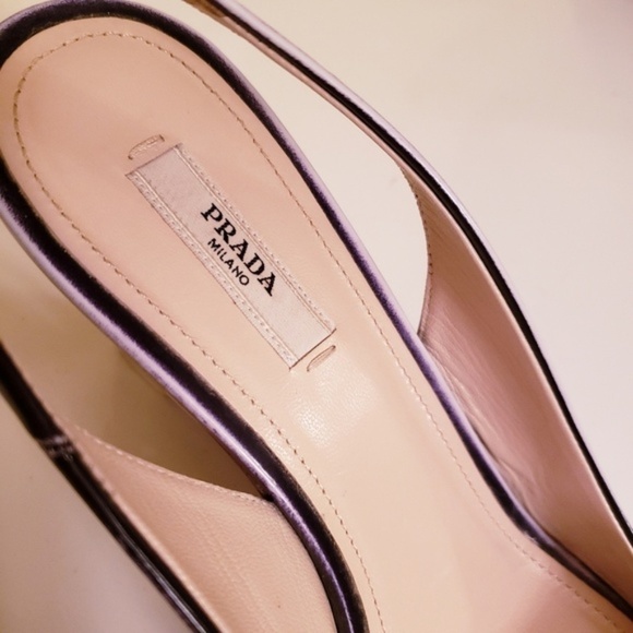 Prada Milano Sling-back Clear Wedges Size 39 - Picture 7 of 8